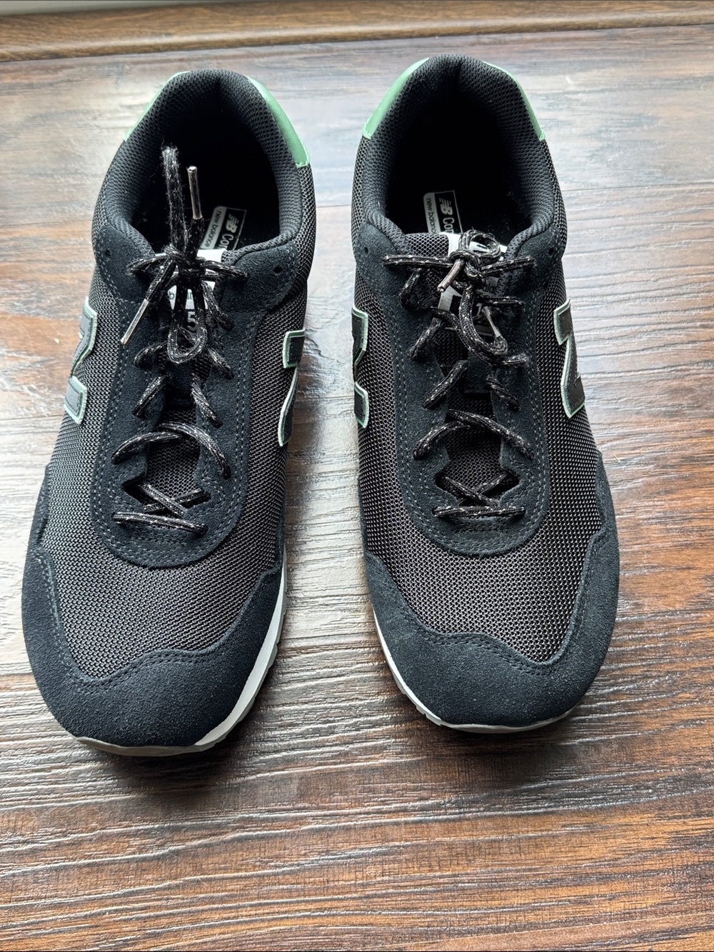 New Balance 515 Black Sneakers with Mint Green Accents